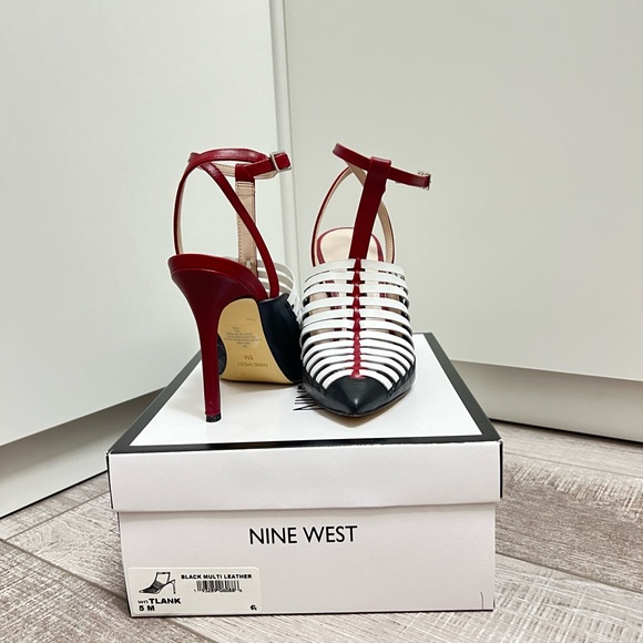 Nine West Shoes - Nine West pointed toe sling back heels, leather upper, US women size 5